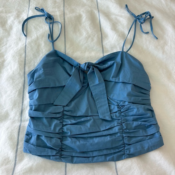 Free People Tops - Free people blue tie shoulder tank